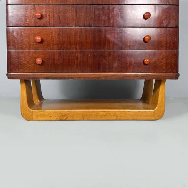 Art Deco Italian Chest of Drawers in Wood and Marble, 1930s For Sale - Image 14 of 18