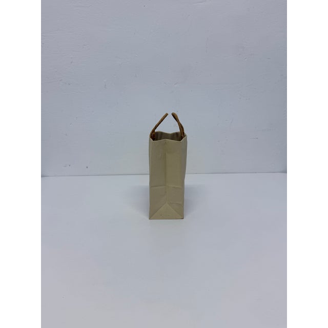 Michael Harvey Ceramic Brown Paper Bag With Handles Pop Art Sculpture, 1970s For Sale - Image 4 of 12