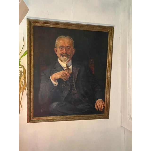 Hannes Fritz-München, Grandpa, Oil on Canvas, 1927 For Sale - Image 4 of 11