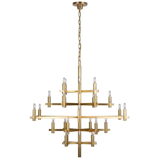 Sonnet Large Chandelier in Antique-Burnished Brass Designer: Chapman & Myers Canopy: 6" Round Mounting: Chain Shade...