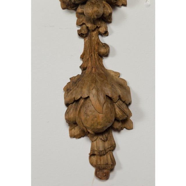 Pair of 1880s Italian Carved Wooden Wall Carvings Depicting Pomegranates For Sale - Image 9 of 11