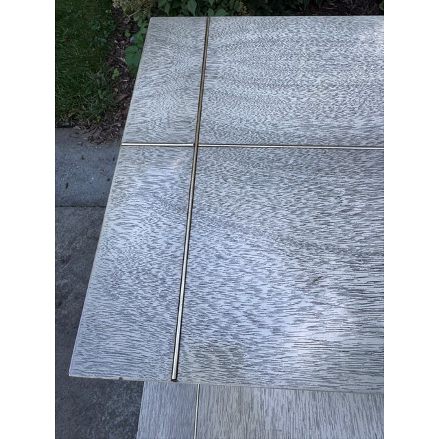 Pair of 1958 Lane Mid-Century Modern Two-Tier Step End Tables With Brass Sabots For Sale In Chicago - Image 6 of 15