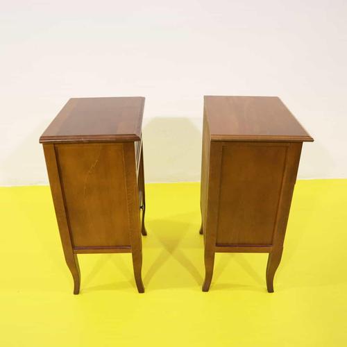 Wooden Nightstands with Curved Legs, Set of 2 For Sale - Image 9 of 11