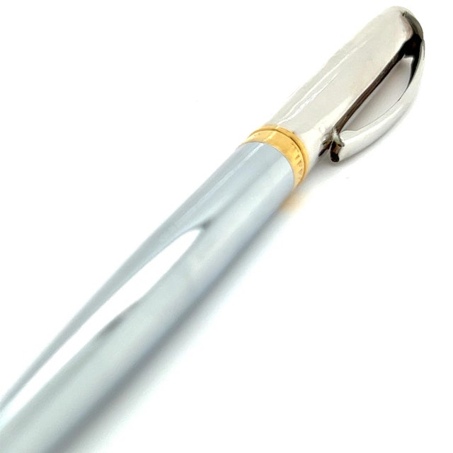 Tiffany and Co. 1990s Tiffany & Co Estate Gold Plated Ballpoint Pen 5.25" Sterling Silver For Sale - Image 4 of 10