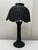 Vintage Boho Chic Wicker Mushroom Shaped Scalloped Edge Table Lamp, Dark Green For Sale - Image 4 of 11