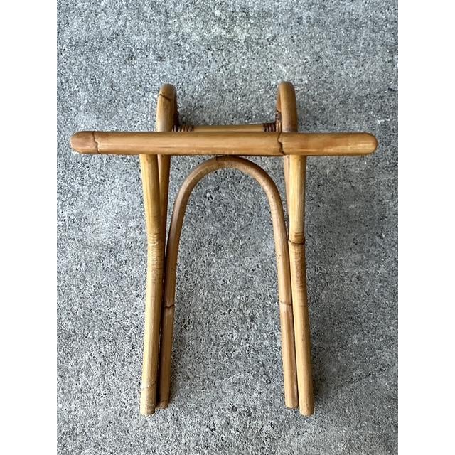 Bielecky Brothers Vintage Bielecky Brothers Rattan Hook on Side Table For Sale - Image 4 of 12