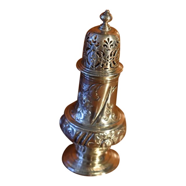 18th Century Sterling Silver Castor in Baluster Form For Sale