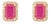 18k Gold 1.21 Ct Octagon Ruby & Diamond Halo Statement Stud Earrings- A Pair For Sale