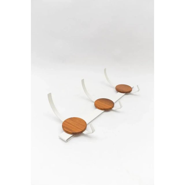 1960s Minimalistic Scandinavian Wall Coat Rack, 1960s For Sale - Image 5 of 9
