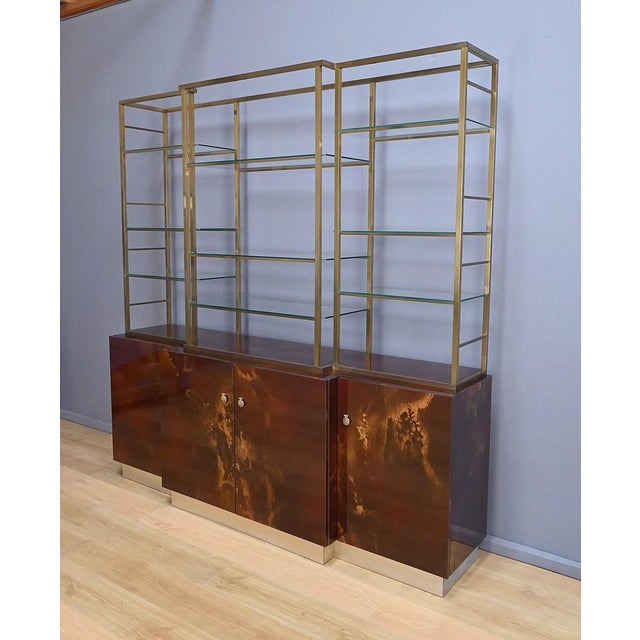 Mid-Century Modern Lacquered Bookcase attributed to Guy Lefèvre for Maison Jansen, 1970s For Sale - Image 3 of 18