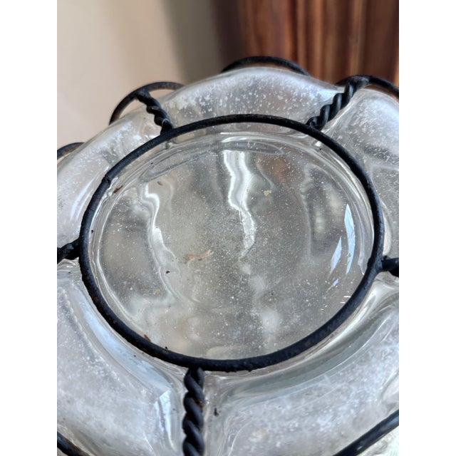 Transparent Mid-20th Century Italian Caged Blown Glass Decanter With Glass Stopper For Sale - Image 8 of 10