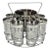 Vintage Kimiko Silver Guardian Shield Bar Set - 8 Tumblers Ice Bucket Caddy For Sale