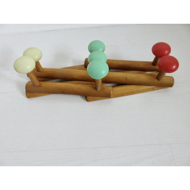 Wood Rockabilly Accordion Coat Rack, 1950s For Sale - Image 7 of 8