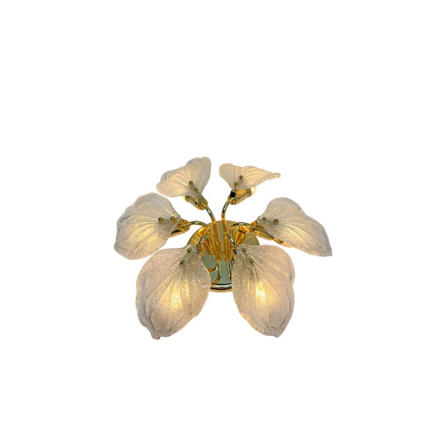 Murano Glass Leaf Flush Mount by Novaresi, Italy, 1970s For Sale - Image 16 of 17