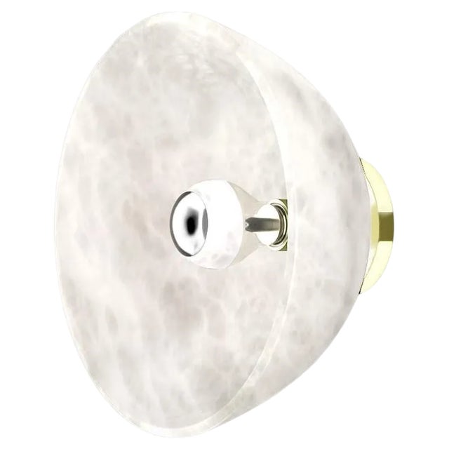 Apollo Shiny Gold Metal Wall Lamp by Alabastro Italiano For Sale