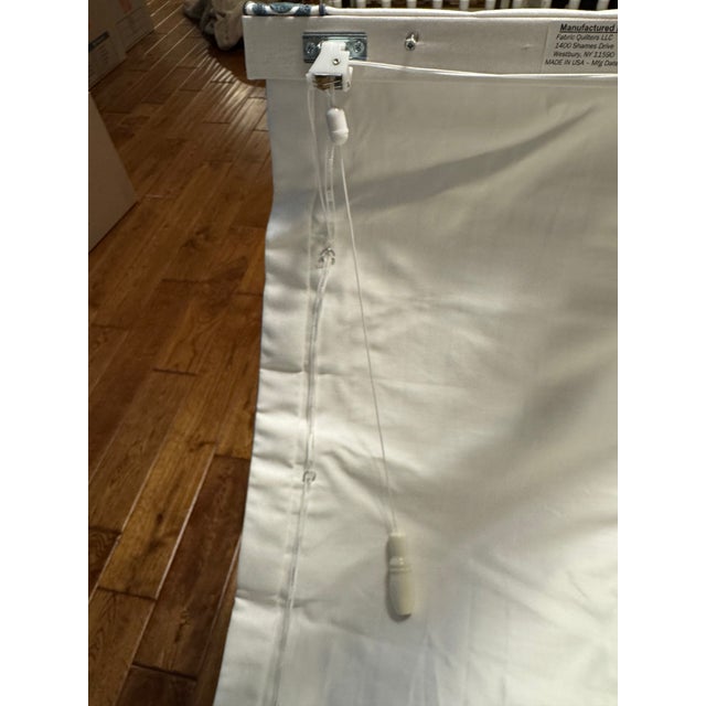 Custom Made Coastal Roman Shade With Samuel & Sons Maui Trim, Inside Mount For Sale In New York - Image 6 of 12