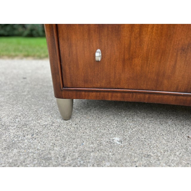 Vintage Drexel Heritage Walt Disney Signature Collection Bow-Front Mahogany Credenza | Hollywood Regency Art Moderne Chest of Drawers For Sale - Image 9 of 10