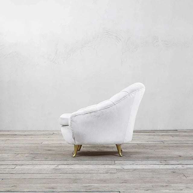 White Fabric Lounge Chairs from Isa Bergamo, 1950s, Set of 2, in Good conditions. Designed 1950 to 1959 I have official...