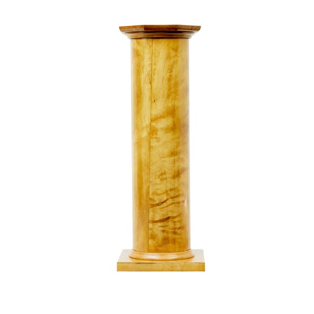 Early 20th century empire revival swedish birch pedestal circa 1900. Fine quality birch pedestal stand in the empire...