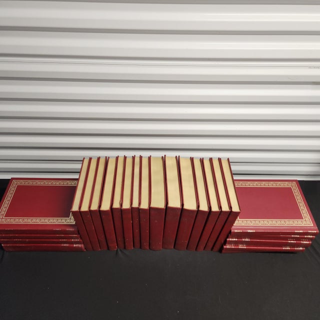 1980s 1980s Vintage Crimson & Gold Gilt World Book Encyclopedia Collection - 22-Volume Complete Set & Annuals For Sale - Image 5 of 12