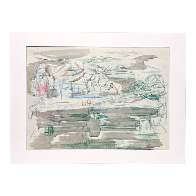 A Ca. 1950s Dynamic Pastel and Watercolor on Paper of Pool Players by Francis Chapin. For Sale