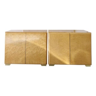 1970’s Pair of Thayer Coggin - Lacquered Birdseye Maple Nightstands For Sale