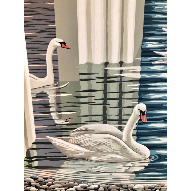 Surrealism Frederick Phillips Large Surrealist Photo Realist Silkscreen Lithograph Print Swan Dreams c.1990 For Sale - Image 3 of 6
