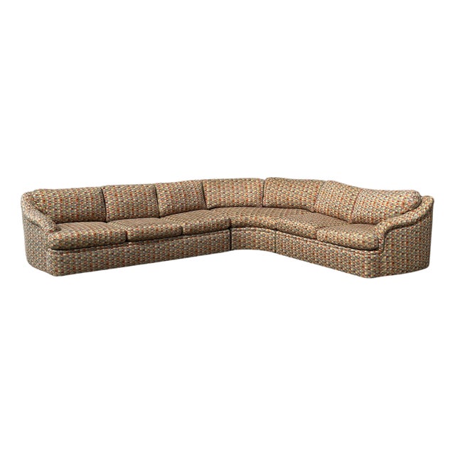 Vintage Thayer Coggin Sectional Sofa With Geometric Upholstery For Sale