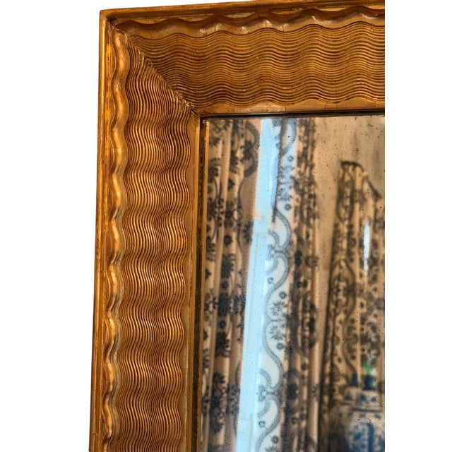 Modern Designer Italian Giltwood Gold Mirror by Panache.