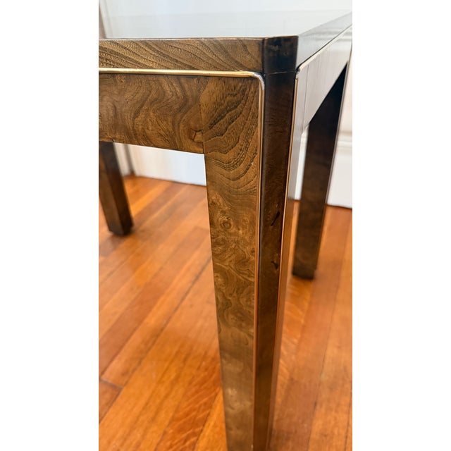 Vintage Burl Wood Waterfall Side Table Purchased From e.j. Audi Manhattan For Sale - Image 10 of 10