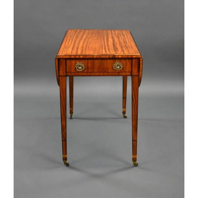 Brown George III Satinwood Pembroke Table, 1800s For Sale - Image 8 of 10