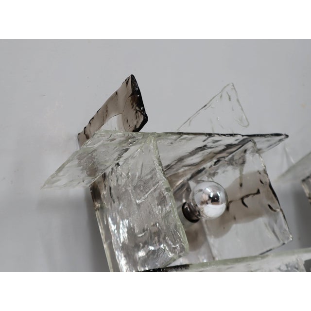 Metal Murano Glass Sconces from Mazzega, 1960s, Set of 2 For Sale - Image 7 of 16