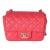 Dark Pink Quilted Lambskin Mini Square Flap Bag For Sale