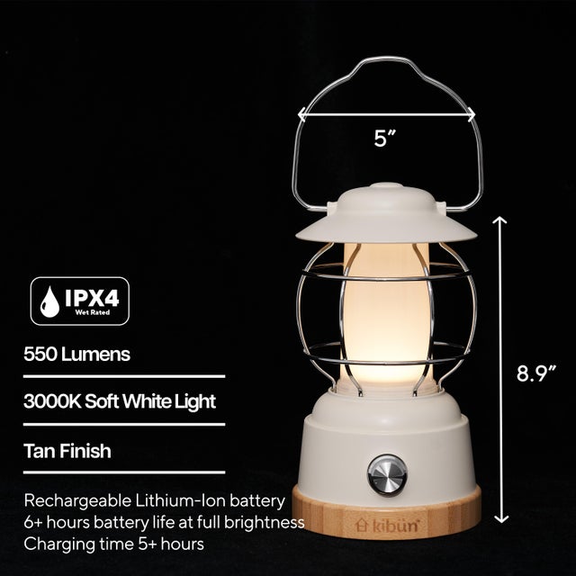 Contemporary Bulbrite S'mores Cordless LED Outdoor Table Lamp, Tan For Sale - Image 3 of 7