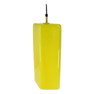 Rare 1950s Murano Glass Pendant Light Massimo Vignelli Vistosi Venini | Rhomboid Diamond Yellow Ceiling Lamp Mid Century Modern Vintage For Sale