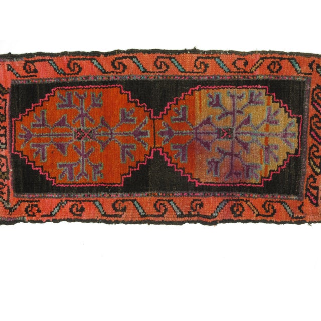 Wool on wool pile genuine hand made vintage Anatolian Oushak .