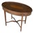 Antique English Edwardian Mahogany & Satinwood Marquetry Oval Occasional Table England C. 1900 For Sale