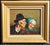 Incredibly detailed near three dimensional portrait painting of an elderly couple. Oil on wood panel. Inscribed illegibly...