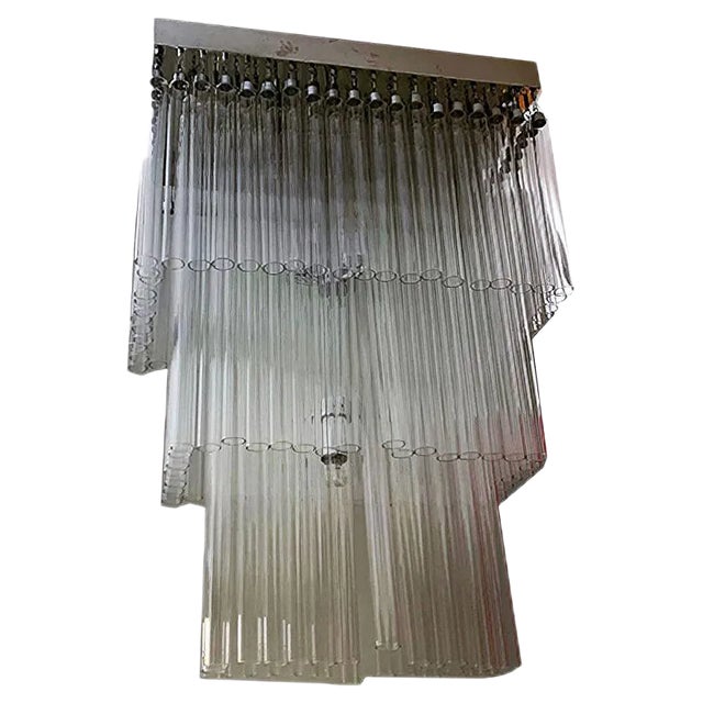 Glass Tube Ceiling Lamp, 1970s For Sale