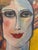 Amedeo Clemente Modigliani Mid 20th Century Pair of Modern Figurative Portrait Paintings, Signed George King, 20in Square For Sale - Image 4 of 8