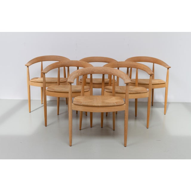 Danish Modern Oak and Paper Cord Chairs by Falsig, 1970s, Set of 6 For Sale - Image 6 of 18