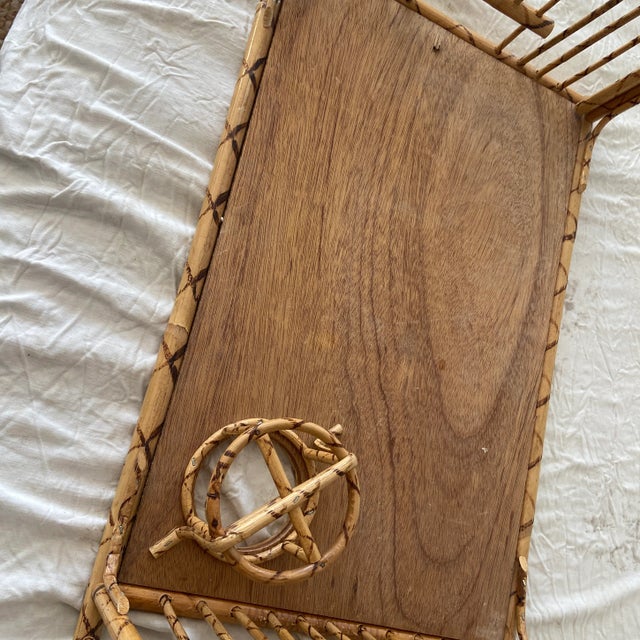 Vintage Bamboo Bed Tray With Burnt Bamboo Finish For Sale - Image 12 of 12
