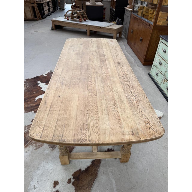 Wood Oak Farmhouse Table, 1960s For Sale - Image 7 of 9
