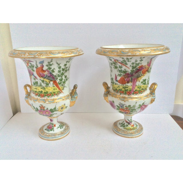 Metal Early 19th Century Large Pair Of Porcelain Urns For Sale - Image 7 of 7