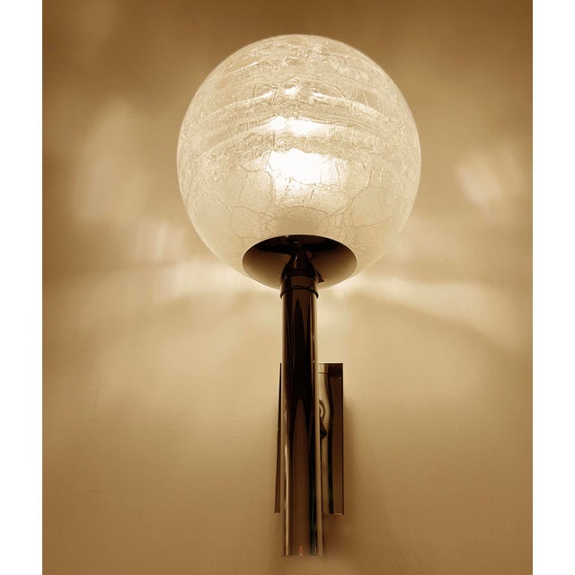 Vintage Space Age Glass Sconces from Doria, 1960s, Set of 2 For Sale - Image 11 of 13