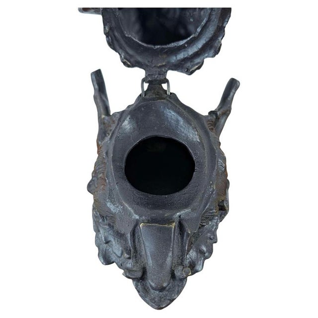Black French Bronze Boars Head Inkwell in the style of Fratin, 1900 For Sale - Image 8 of 13