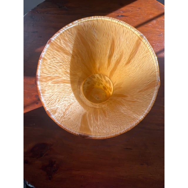 Glass Mid-Century Vintage Italian Murano Style Glass Vase For Sale - Image 7 of 8