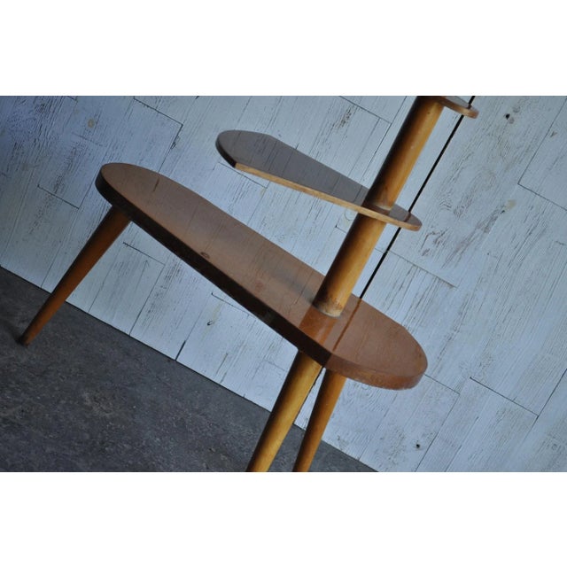 Mid-Century Modern Vintage Wood Plant Stand, 1950s For Sale - Image 3 of 5