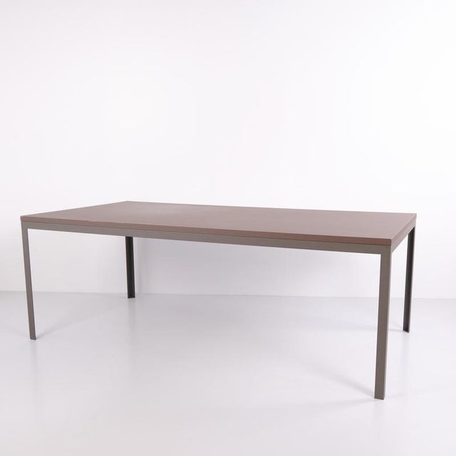 Danish Dining Table with Steel Legs and Grey Linoleum, 2010 For Sale - Image 6 of 8