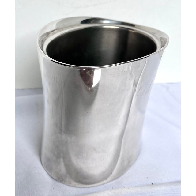 Roberto Sambonet Sambonet Italian Stainless Steel Bamboo Style Ice Bucket For Sale - Image 4 of 14